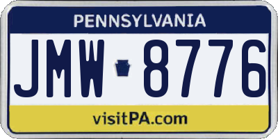 PA license plate JMW8776
