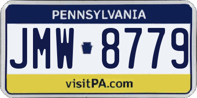 PA license plate JMW8779