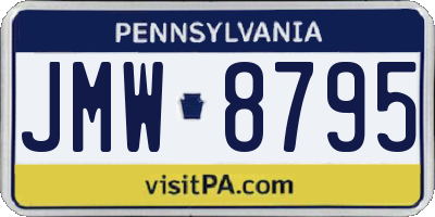 PA license plate JMW8795