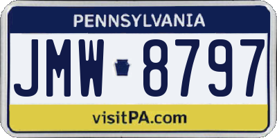 PA license plate JMW8797