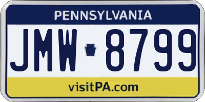 PA license plate JMW8799