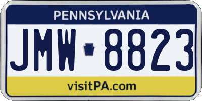 PA license plate JMW8823