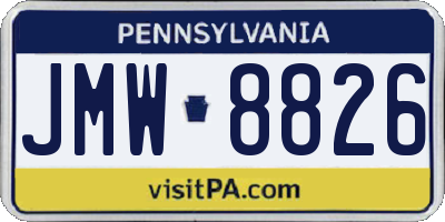 PA license plate JMW8826