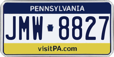 PA license plate JMW8827