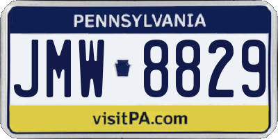 PA license plate JMW8829