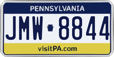 PA license plate JMW8844