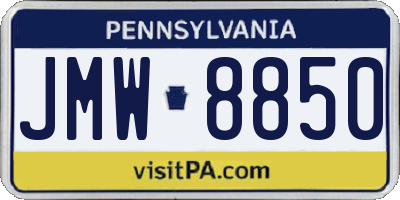 PA license plate JMW8850
