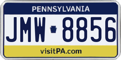 PA license plate JMW8856
