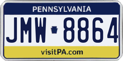 PA license plate JMW8864
