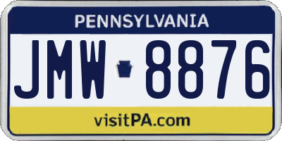 PA license plate JMW8876