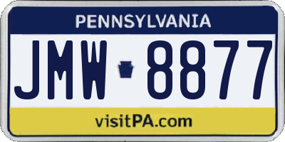 PA license plate JMW8877