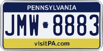 PA license plate JMW8883