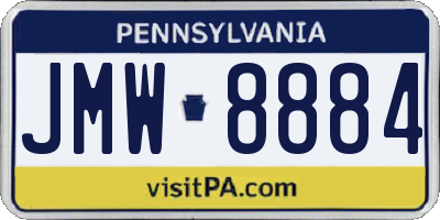 PA license plate JMW8884
