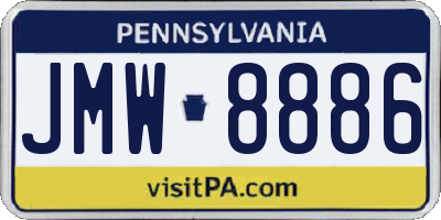 PA license plate JMW8886
