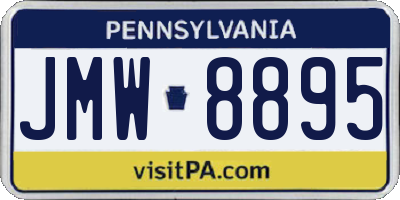 PA license plate JMW8895