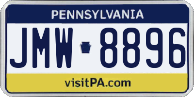 PA license plate JMW8896