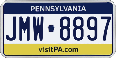 PA license plate JMW8897