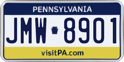 PA license plate JMW8901