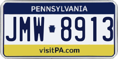 PA license plate JMW8913