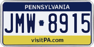 PA license plate JMW8915