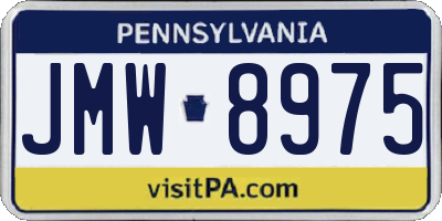 PA license plate JMW8975