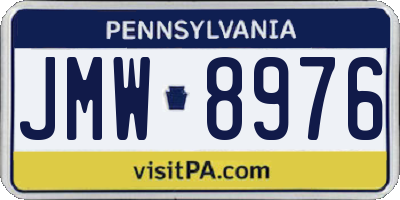 PA license plate JMW8976