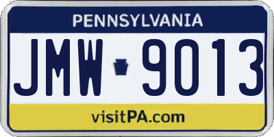 PA license plate JMW9013