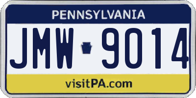PA license plate JMW9014