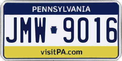 PA license plate JMW9016