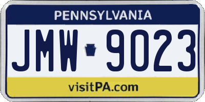 PA license plate JMW9023