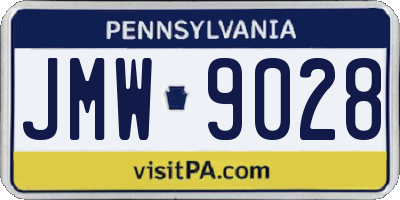 PA license plate JMW9028