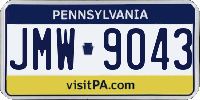 PA license plate JMW9043