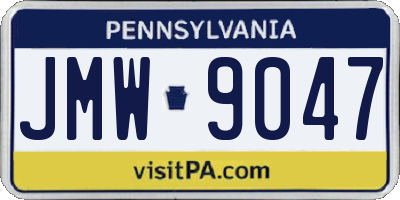 PA license plate JMW9047