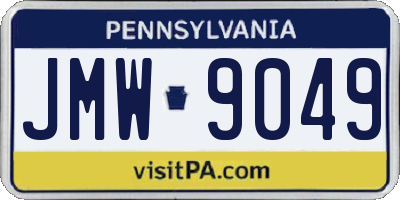 PA license plate JMW9049