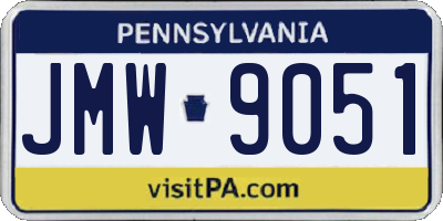 PA license plate JMW9051