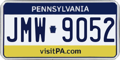 PA license plate JMW9052