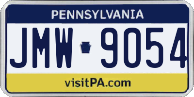 PA license plate JMW9054
