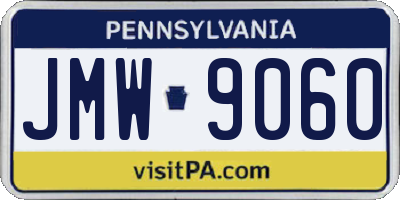 PA license plate JMW9060