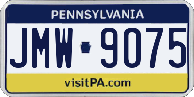 PA license plate JMW9075