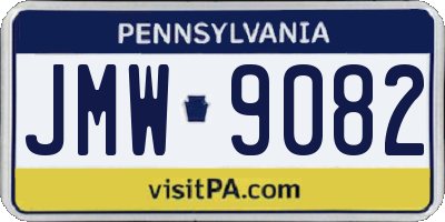 PA license plate JMW9082