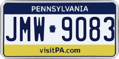 PA license plate JMW9083