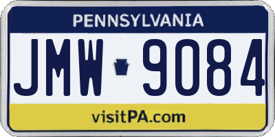 PA license plate JMW9084