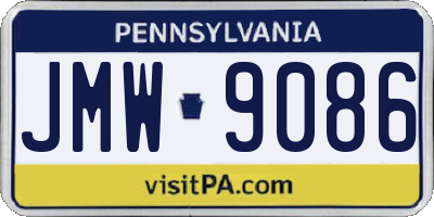 PA license plate JMW9086