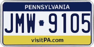 PA license plate JMW9105
