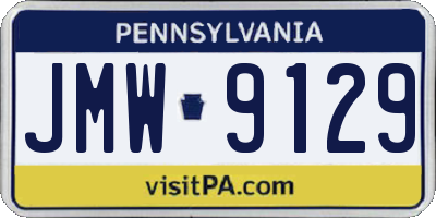 PA license plate JMW9129