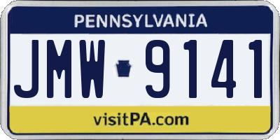 PA license plate JMW9141