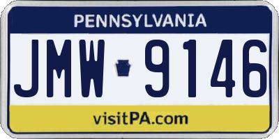 PA license plate JMW9146