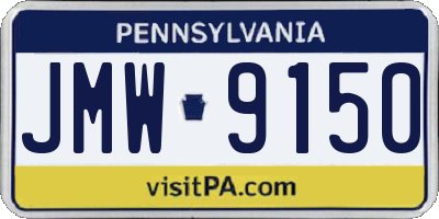 PA license plate JMW9150