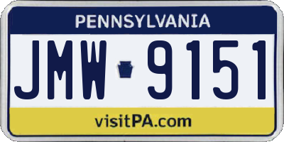 PA license plate JMW9151