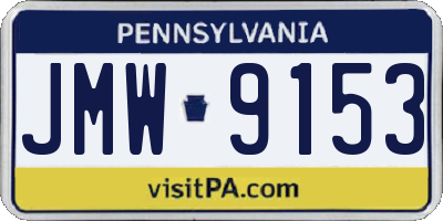 PA license plate JMW9153